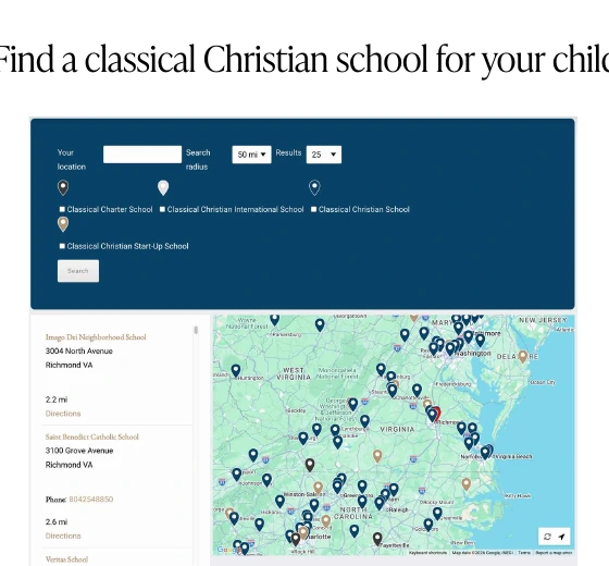School search map interface