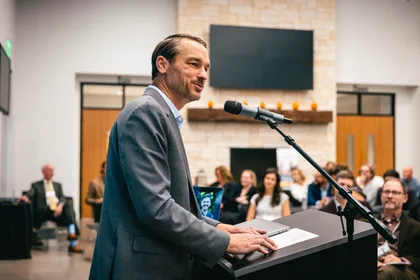 Eric Cook teaching at an event